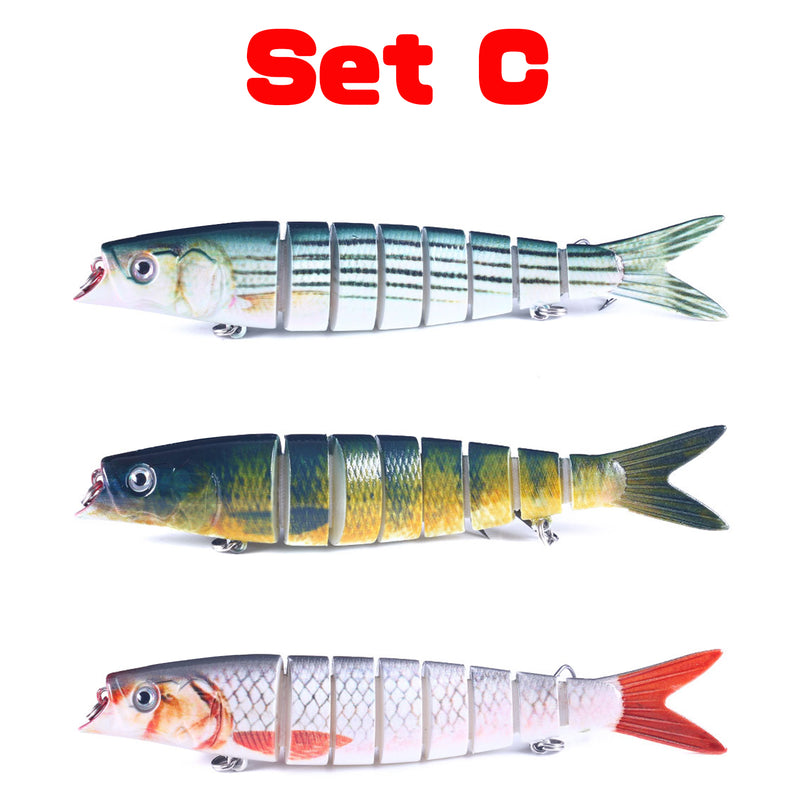 AMYSPORTS Multi Segments Jointed Lure Set JM-043 3Pcs