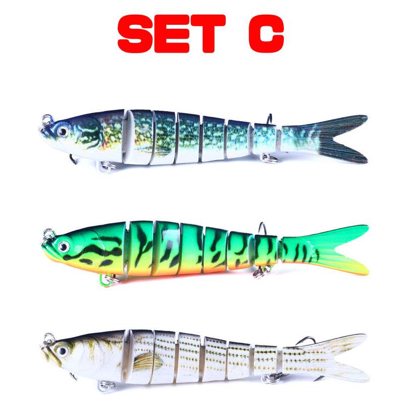 AMYSPORTS Multi Segments Jointed Lure Set JM-034 3Pcs