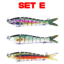 AMYSPORTS Multi Segments Jointed Lure Set JM-034 3Pcs