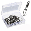 50pcs/Pack Fishing Ball Bearing Swivels with Interlock Clip Snap (Black)