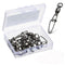 50pcs/Pack Fishing Ball Bearing Swivels with Interlock Clip Snap (Black)