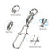 AMYSPORTS 50pcs/Pack Fishing Ball Bearing Swivels with Duo Lock Snap (White)