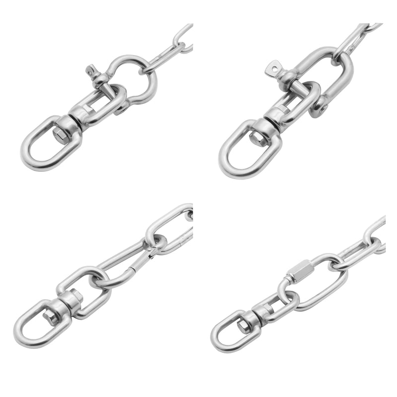 AMYSPORTS 2-8pcs Bow-shaped D shackle stainless steel fittings