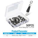 AMYSPORTS 50pcs/Pack Rolling Swivel Fishing with Solid Rings(Black)
