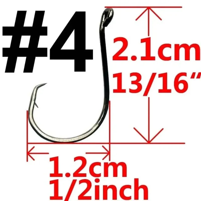 AMYSPORTS 20pcs/Pack Octopus Offset Sport Circle Fishing Hook