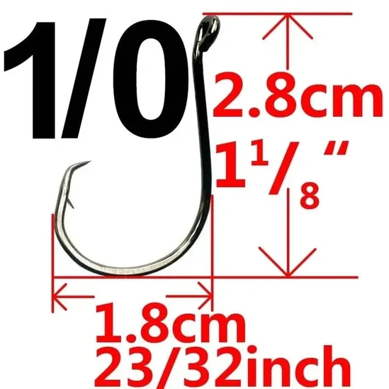 AMYSPORTS 20pcs/Pack Octopus Offset Sport Circle Fishing Hook