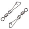 200pcs/Pack Fishing Rolling Swivel with Hooked Snap(Sliver)