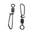 AMYSPORTS 500pcs/Pack Fishing Rolling Swivels with T Shape Snap (Black)