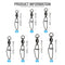 25pcs/Pack Fishing Ball Bearing Swivels with Interlock Clip Snap (Black)