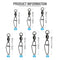 50pcs/Pack Fishing Ball Bearing Swivels with Interlock Clip Snap (Black)