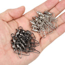 25pcs/Pack Fishing Ball Bearing Swivels with Interlock Clip Snap (Black)