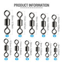 50pcs/Pack Fishing Rolling Swivels (Black)