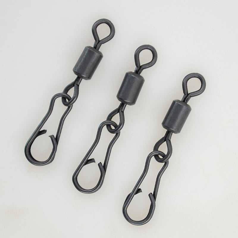 50pcs/Pack Fishing Rolling Swivels with Lock Clip Snap