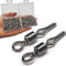 AMYSPORTS 500pcs/Pack Fishing Rolling Swivels with Side Clip (Black)
