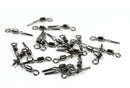 AMYSPORTS 500pcs/Pack Fishing Rolling Swivels with Side Clip (Black)