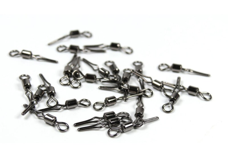 AMYSPORTS 500pcs/Pack Fishing Rolling Swivels with Side Clip (Black)