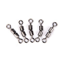 AMYSPORTS 200pcs/Pack Fishing Rolling Swivels Double Rolling (Black)