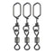 20pcs/Pack Fishing Rolling Swivels with Square Snap (Black)