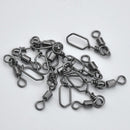 20pcs/Pack Fishing Rolling Swivels with Square Snap (Black)