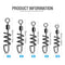 AMYSPORTS 50pcs/Pack Fishing Rolling Swivel with Corkscrew Snap (Black)