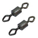 AMYSPORTS 500pcs/Pack Fishing Rolling Swivels with Two Eye Hook (Black)