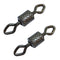 AMYSPORTS 500pcs/Pack Fishing Rolling Swivels with Two Eye Hook (Black)