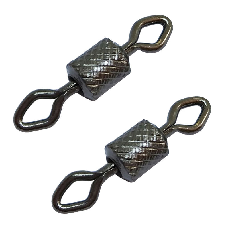 AMYSPORTS 500pcs/Pack Fishing Rolling Swivels with Two Eye Hook (Black)