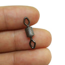 AMYSPORTS 500pcs/Pack Fishing Rolling Swivels with Two Eye Hook (Black)