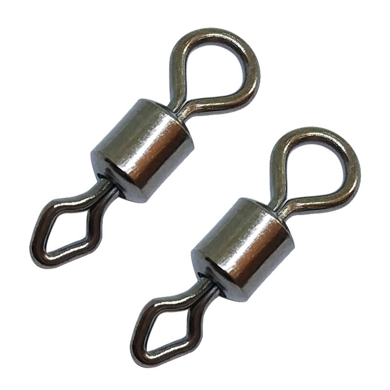 500pcs/Pack Fishing Rolling Swivels with Eye Hook (Black)