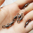 500pcs/Pack Fishing Rolling Swivels with Eye Hook (Black)