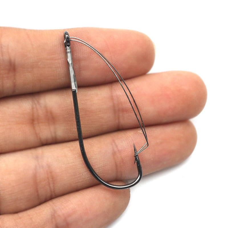 AMYSPORTS 100pcs/Pack Weedless Hook