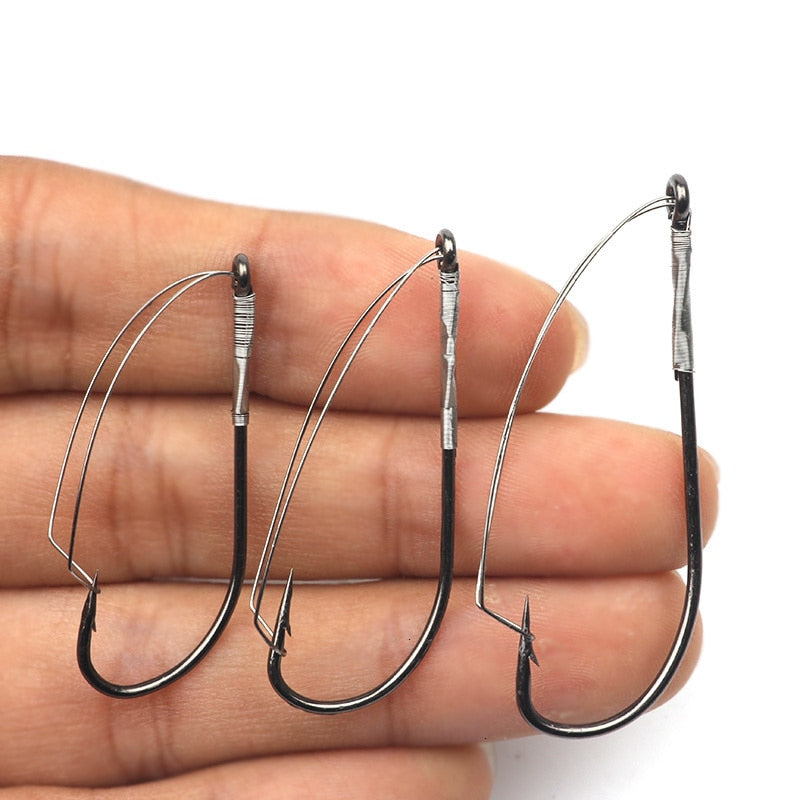 AMYSPORTS 100pcs/Pack Weedless Hook