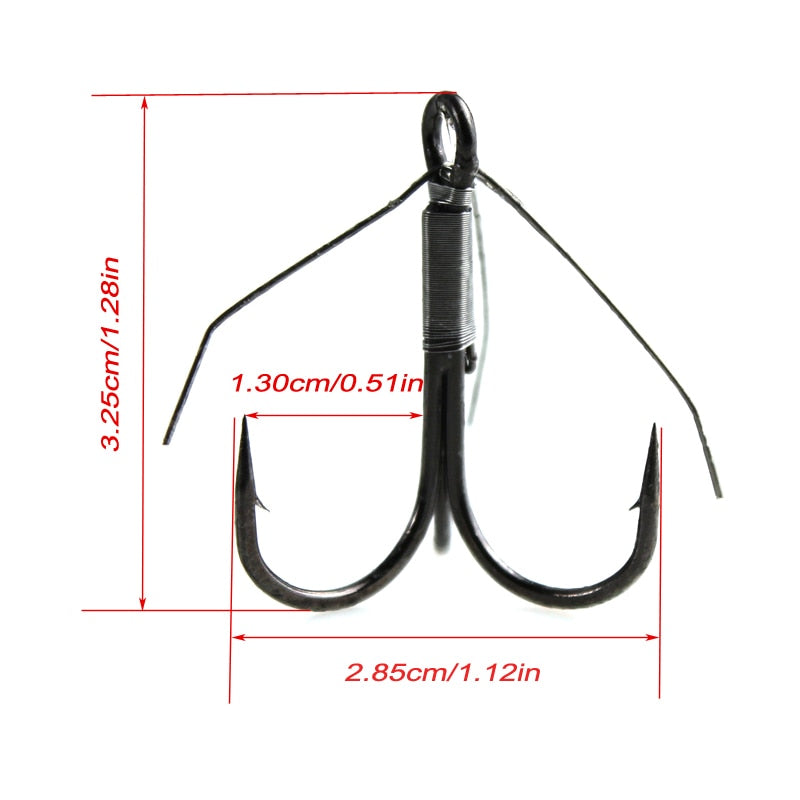 AMYSPORTS 5pcs/Pack Treble Hook