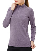 WOLFONROAD 1/4 Zipper Pullover Tops Womens  Shirts