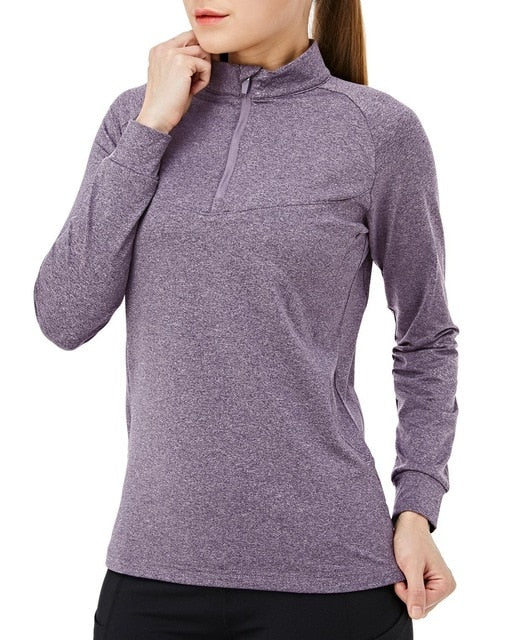 WOLFONROAD 1/4 Zipper Pullover Tops Womens  Shirts