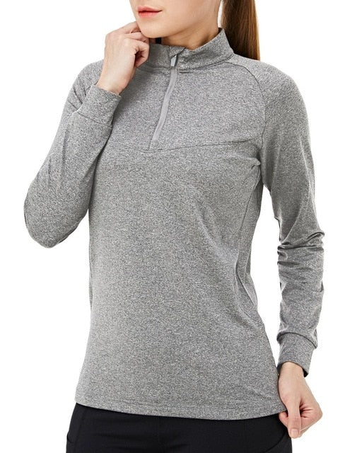 WOLFONROAD 1/4 Zipper Pullover Tops Womens  Shirts