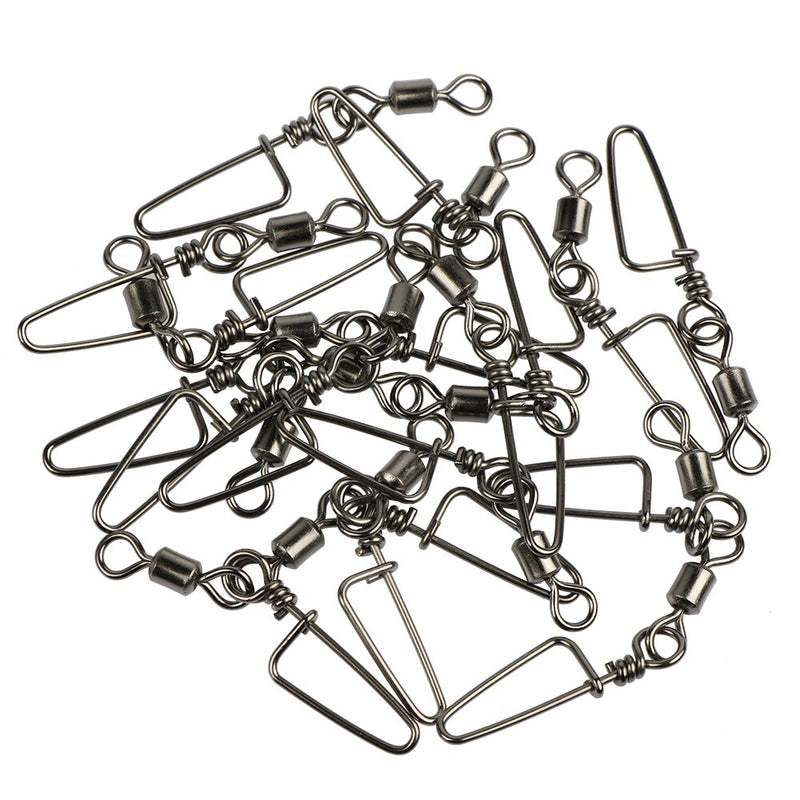 200pcs/Pack Fishing Rolling Swivels with Coastlock Snap (White)